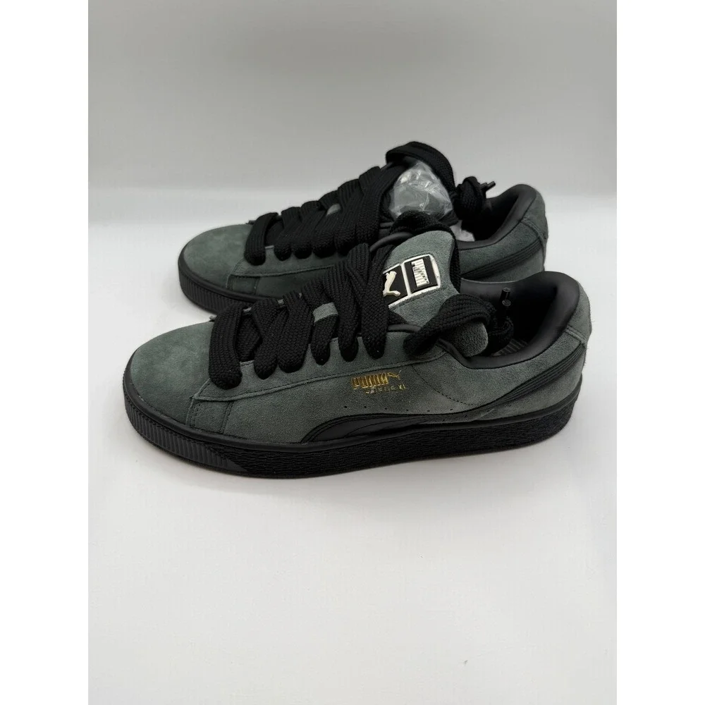 Puma Suede XL Sneakers Men's 10, EU 43,Gray,Black,Gold,395205-31, NIB